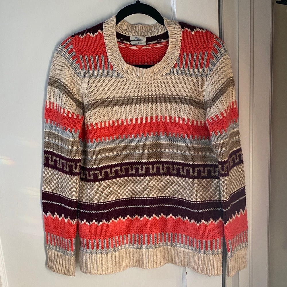 Madewell Wallace Lambswool Striped Crewneck Sweater